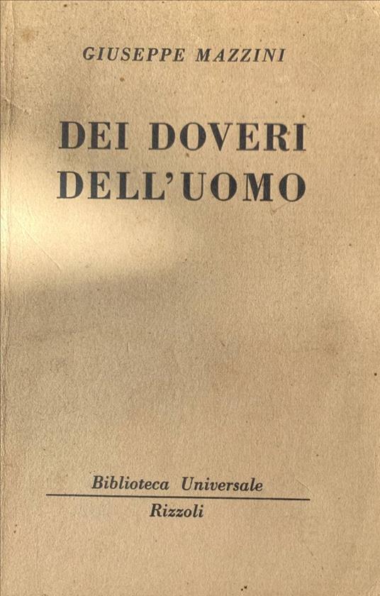 Dei doveri dell'uomo - Giuseppe Mazzini - copertina