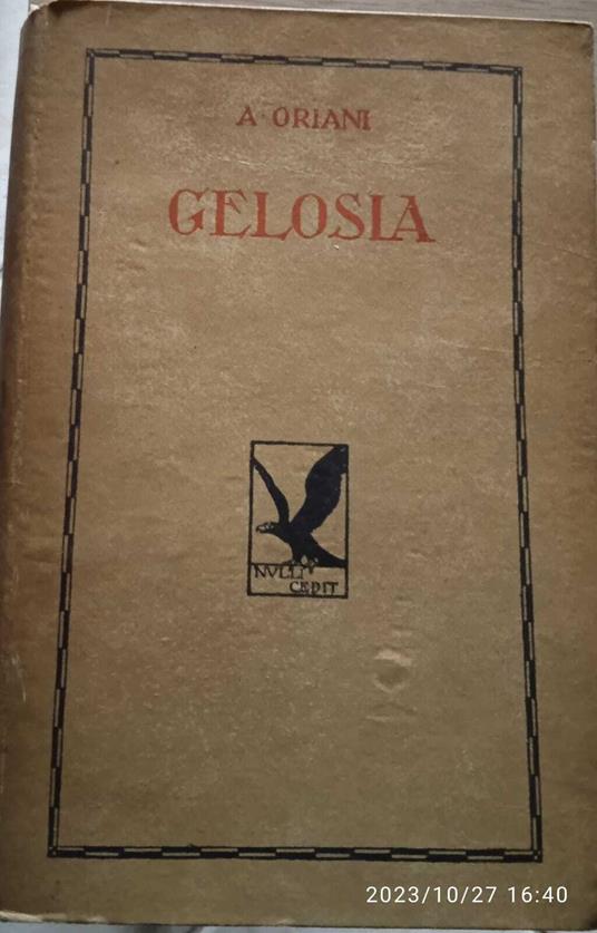 Gelosia - Alfredo Oriani - copertina