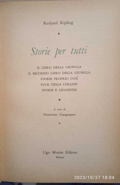 Storie per tutti - il libro della giungla - Rudyard Kipling - copertina