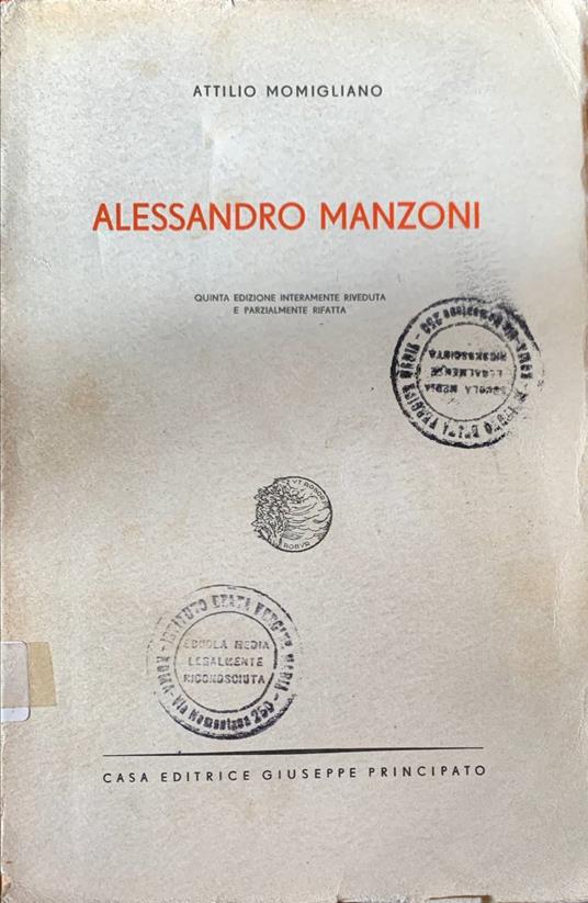 Alessandro Manzoni - Attilio Momigliano - copertina