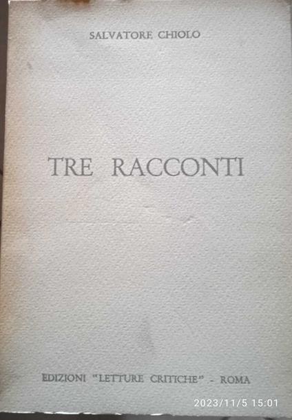 Tre racconti - copertina