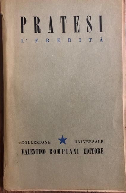 L' Eredità - Mario Pratesi - copertina
