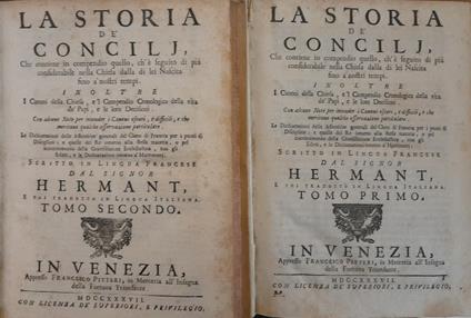 La storia de' Concilj (tomo primo e secondo) - copertina