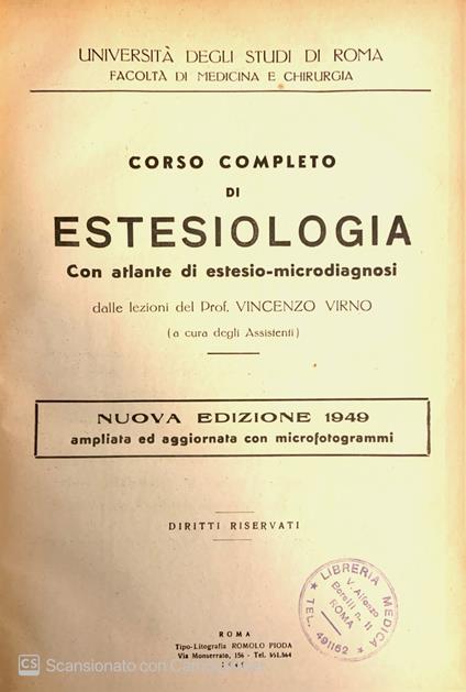 Corso completo di estesiologia - Vincenzo Virno - copertina