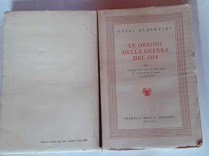 Le origini della guerra del 1914. Volume 3 - Luigi Albertini - copertina