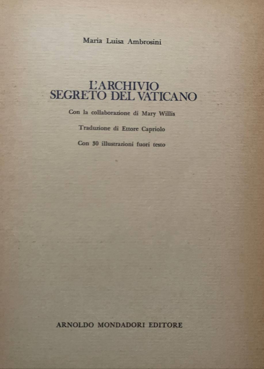 L' archivio segreto del Vaticano