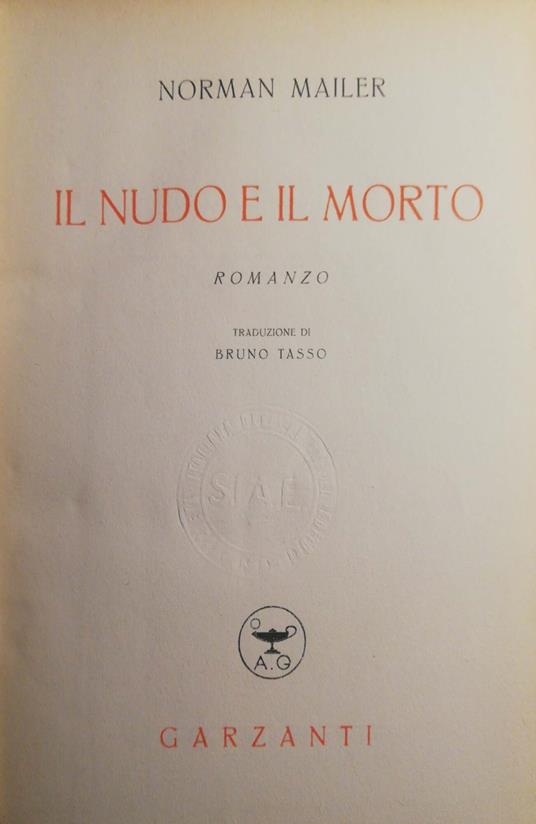 Il nudo e il morto - Mailer Norman - copertina