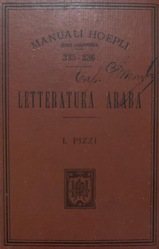 Letteratura araba - Italo Pizzi - copertina