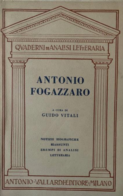 Antonio Fogazzaro - Guido Vitali - copertina