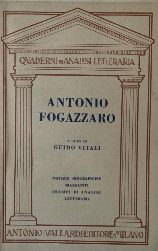 Antonio Fogazzaro - Guido Vitali - copertina