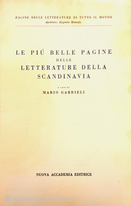 Le più belle pagine delle letterature della Scandinavia - Mario Gabrieli - copertina