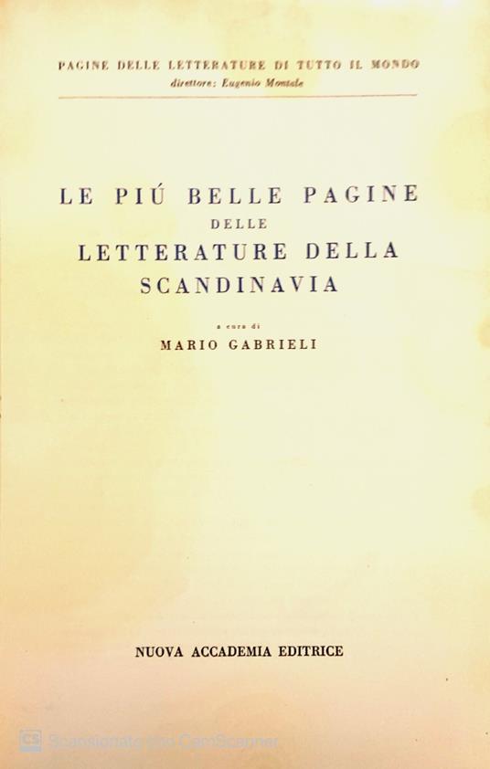 Le più belle pagine delle letterature della Scandinavia - Mario Gabrieli - copertina