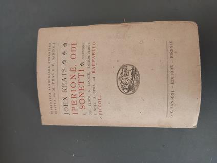 Iperione, odi e sonetti - John Keats - copertina