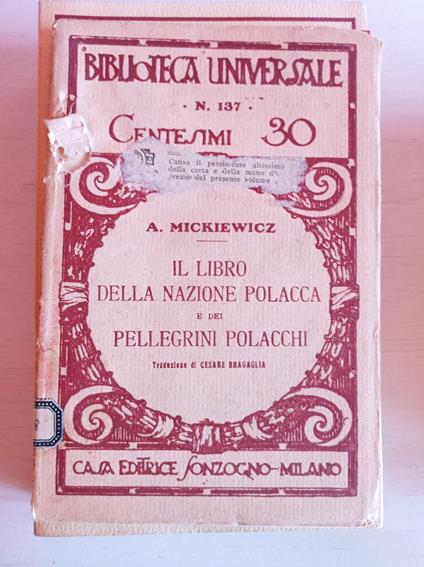 Il libro della nazione polacca e dei pellegrini polacchi - copertina