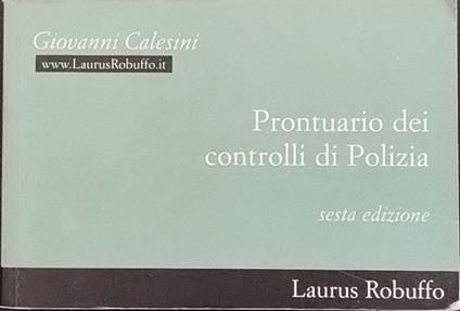 Prontuario dei controlli di Polizia - copertina