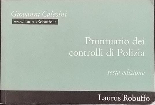 Prontuario dei controlli di Polizia - copertina