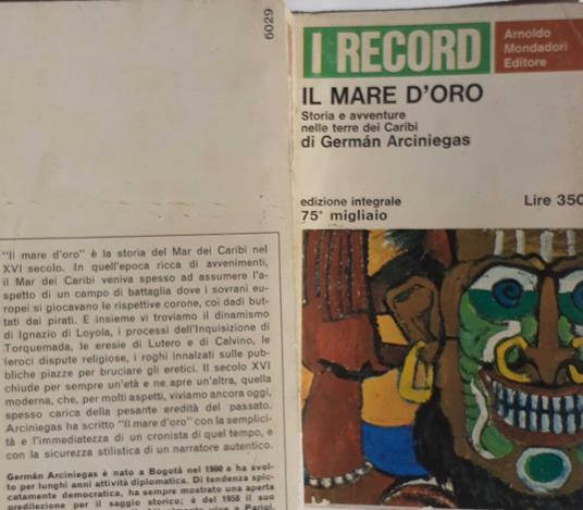 Il mare d'oro - Germàn Arciniegas - copertina
