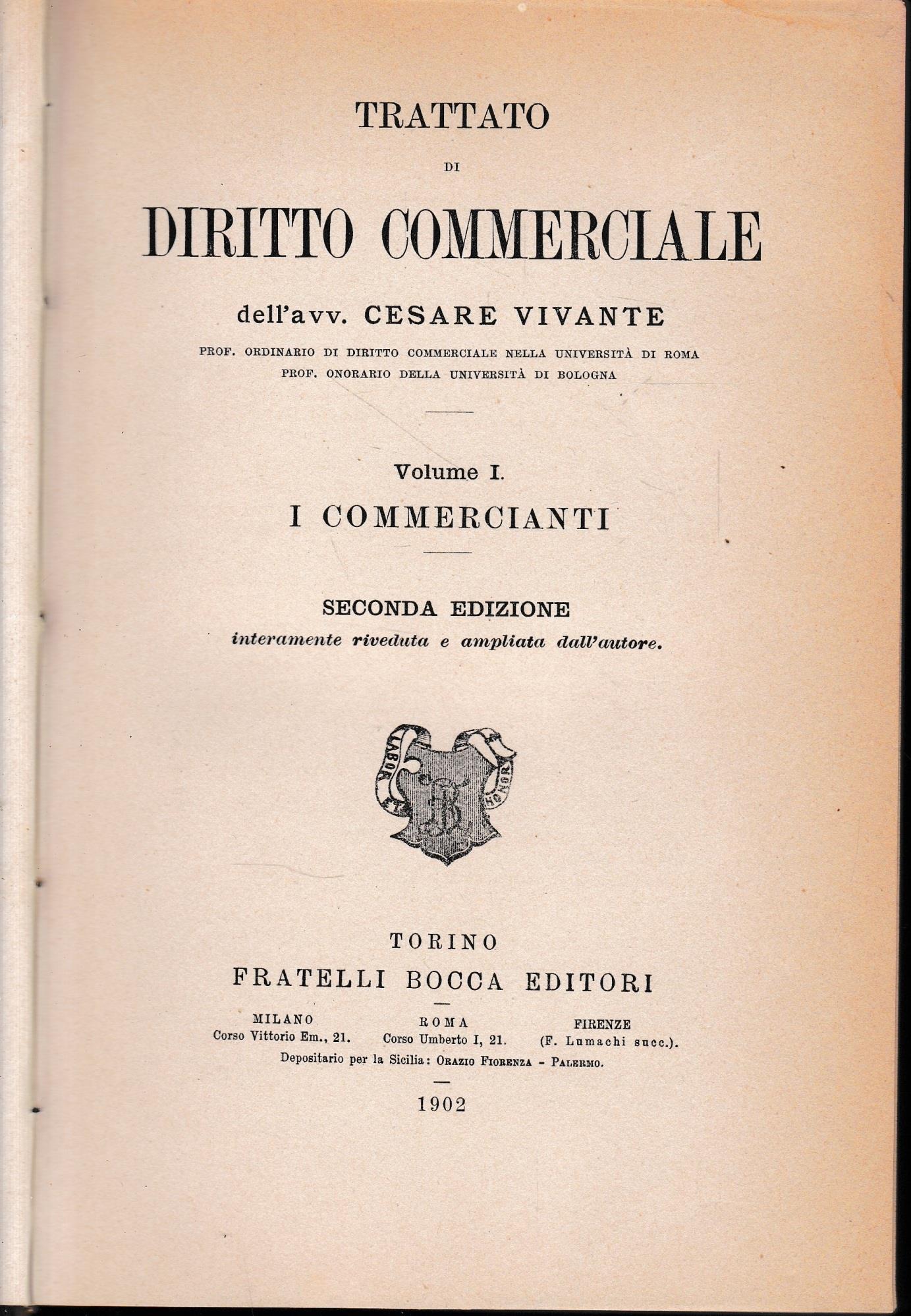 Trattato di diritto commerciale. Vol. I - I commercianti