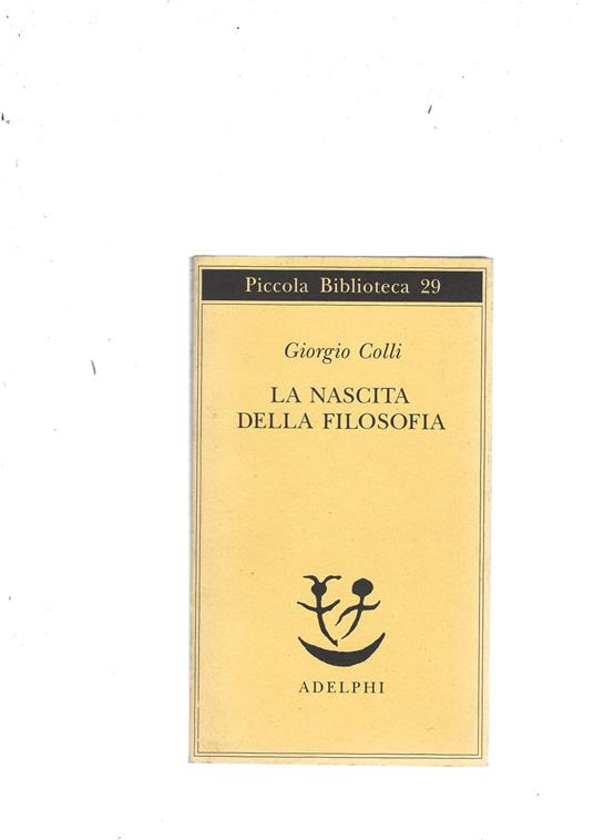 La nascita della filosofia - Giorgio Colli - copertina