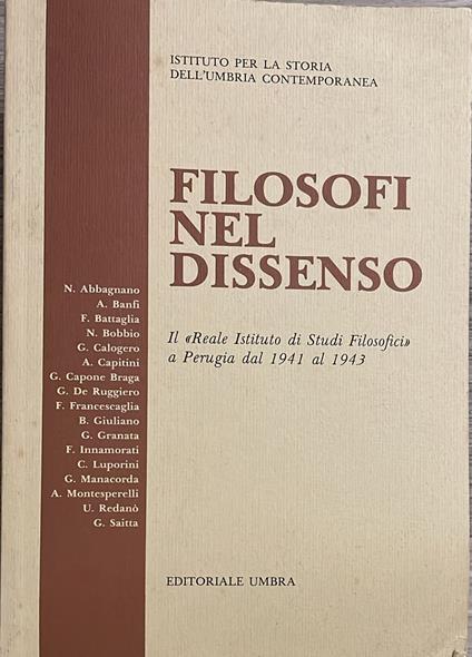 Filosofi nel dissenso - copertina