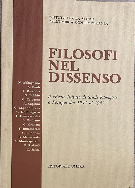 Filosofi nel dissenso - copertina