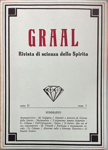 Graal. Rivista di scienza dello spirito. Anno II-Vol. II-Num. 7 - copertina
