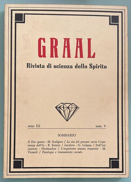Graal. Rivista di scienza dello Spirito. Anno III-Vol. III-Num. 9 - copertina