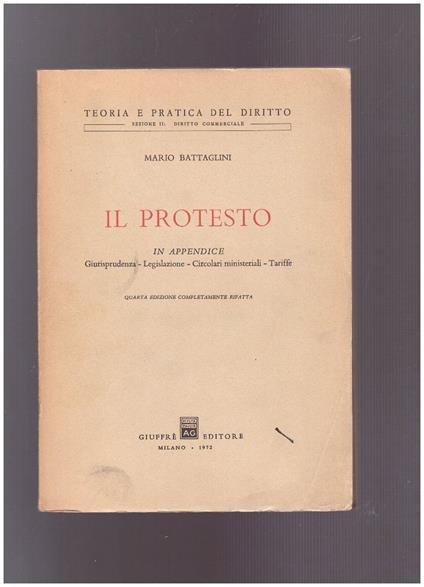 Il protesto - Mario Battaglini - copertina