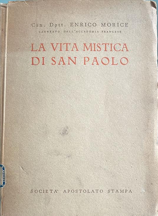 vita mistica di San Paolo - copertina