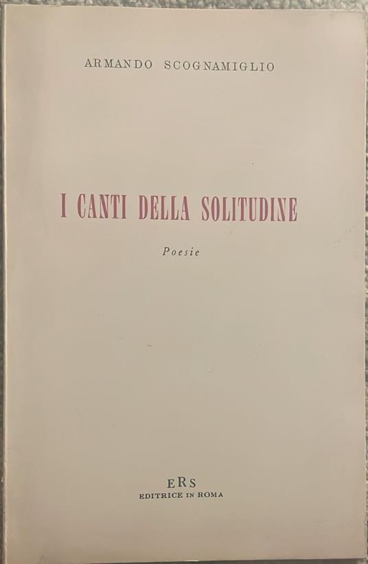 I canti della solitudine. Poesie - copertina