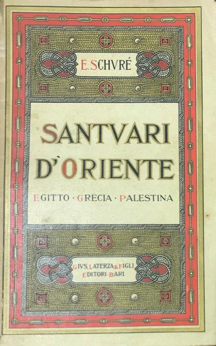 Santuari d'oriente - Édouard Schuré - copertina