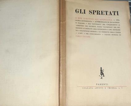Gli spretati - Carlo Falconi - copertina