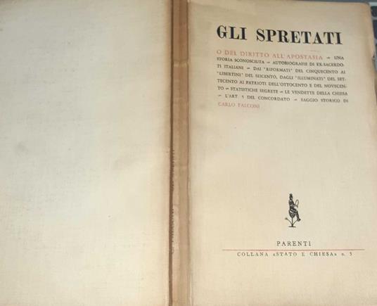 Gli spretati - Carlo Falconi - copertina