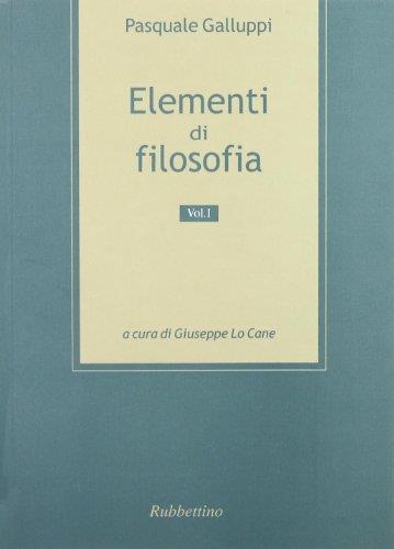 Elementi di filosofia (Vol. 1) - Pasquale Galluppi - copertina