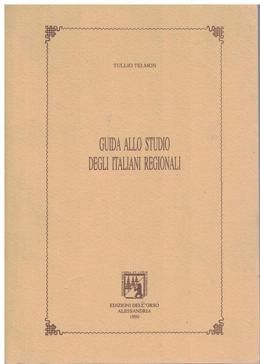 Guida allo studio degli italiani regionali - copertina