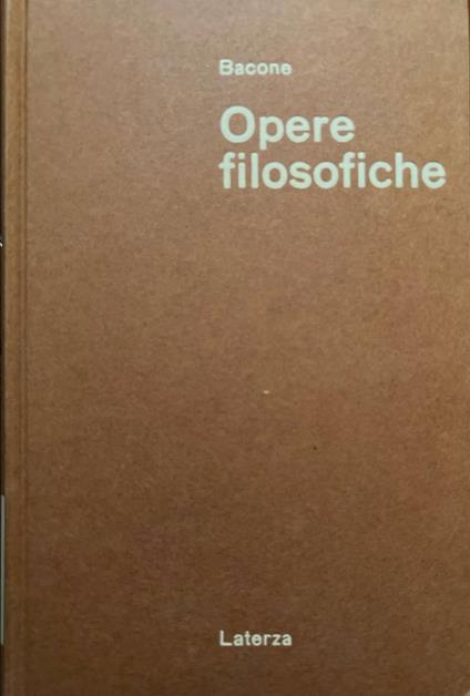 Opere filosofiche - Francesco Bacone - copertina
