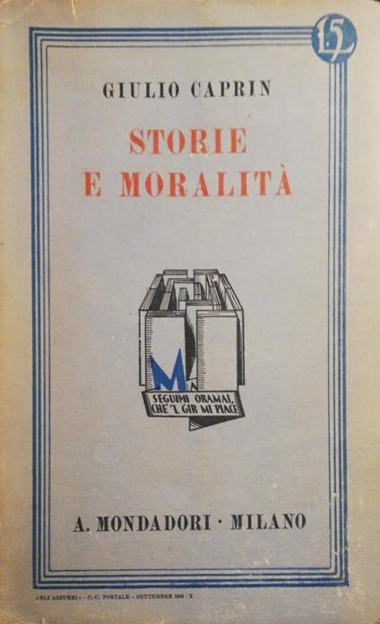 Storie e moralità - Giulio Caprin - copertina