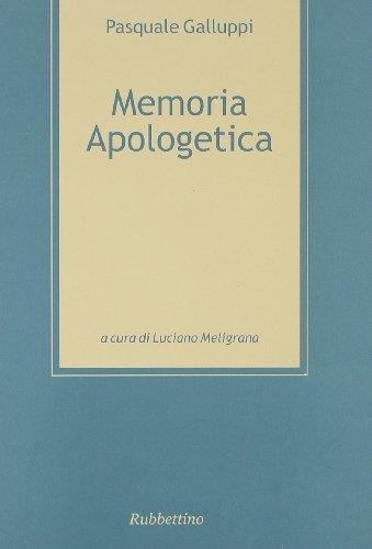 Memoria apologetica - Pasquale Galluppi - copertina