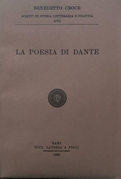 La poesia di Dante - Benedetto Croce - copertina