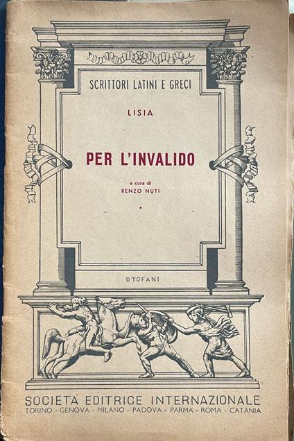 Per l'invalido - Lisia - copertina