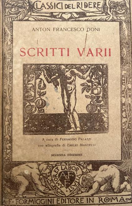Scritti varii - Anton F. Doni - copertina