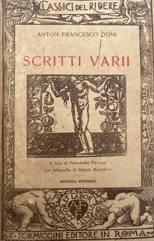 Scritti varii - Anton F. Doni - copertina