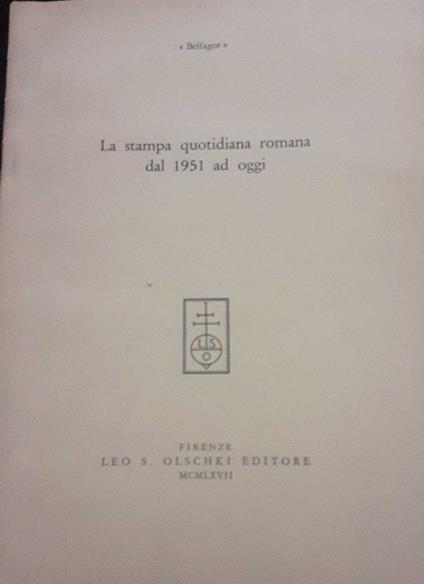 La stampa quotidiana romana dal 1951 ad oggi - Luigi Russo - copertina