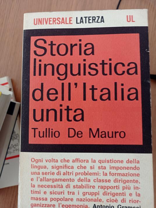 Storia linguistica dell'Italia unita - Tullio De Mauro - copertina