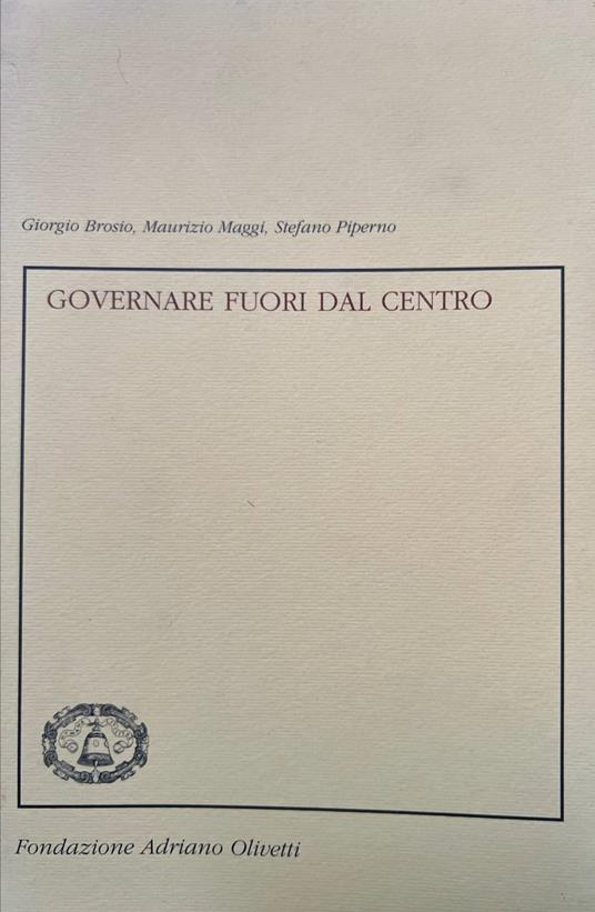Governare fuori dal centro - copertina