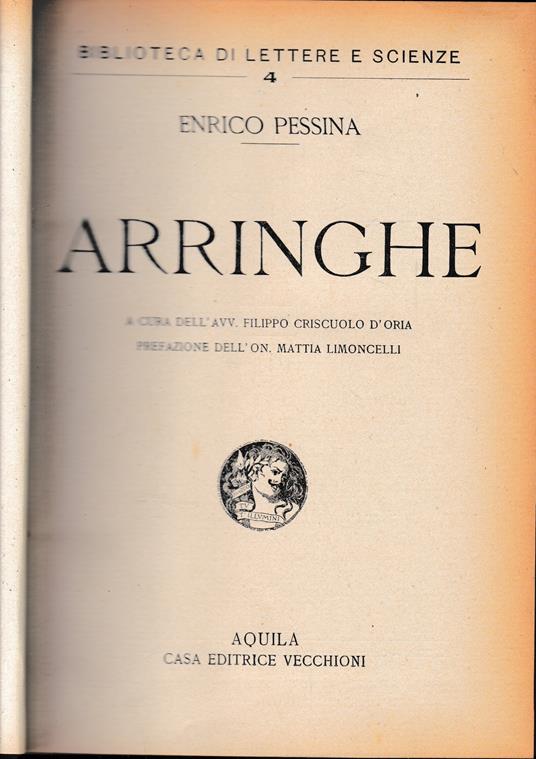 Arringhe - Enrico Pessina - copertina