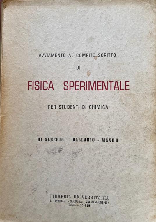 Fisica sperimentale per studenti di chimica - copertina
