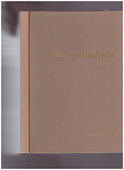 Jus solitudinis - Vittorio Frosini - copertina