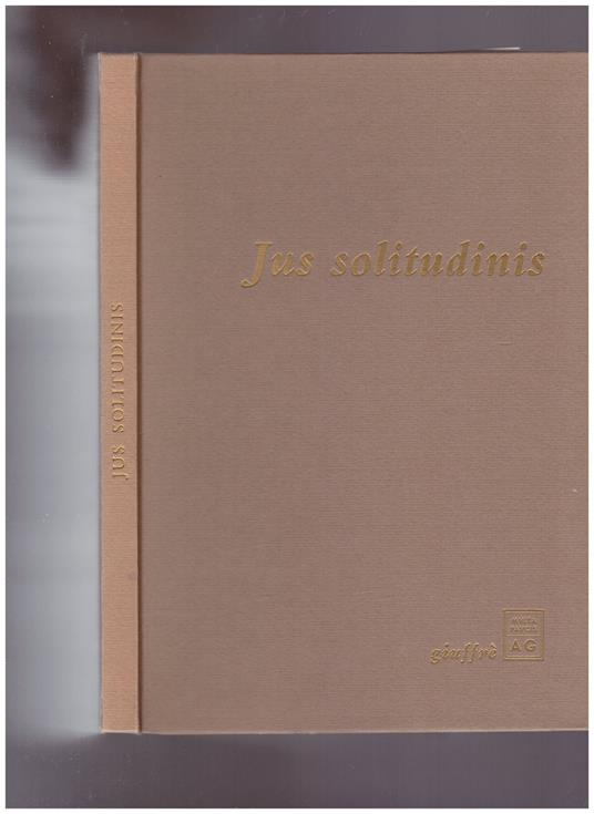 Jus solitudinis - Vittorio Frosini - copertina