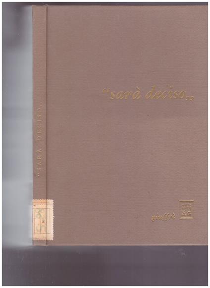 sarà deciso - Filippo Satta - copertina